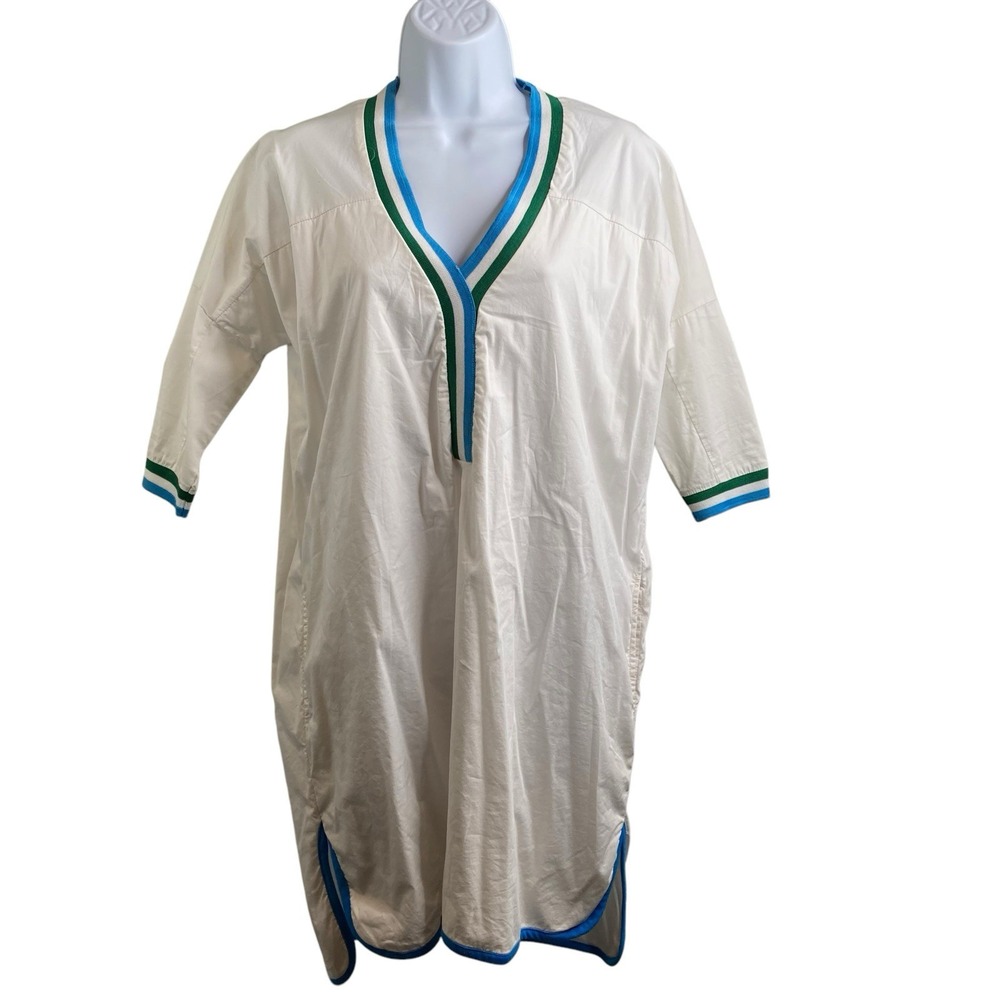 Eleven Paris Womens White Tennis Shirt Dress XS (FR 34) Preppy Old Money Casual